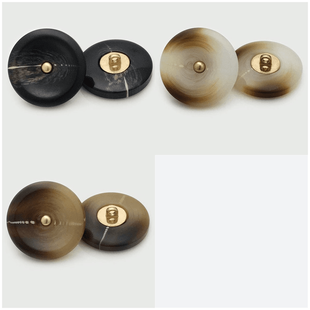Simple Two-tone Resin & Metal Round Buttons