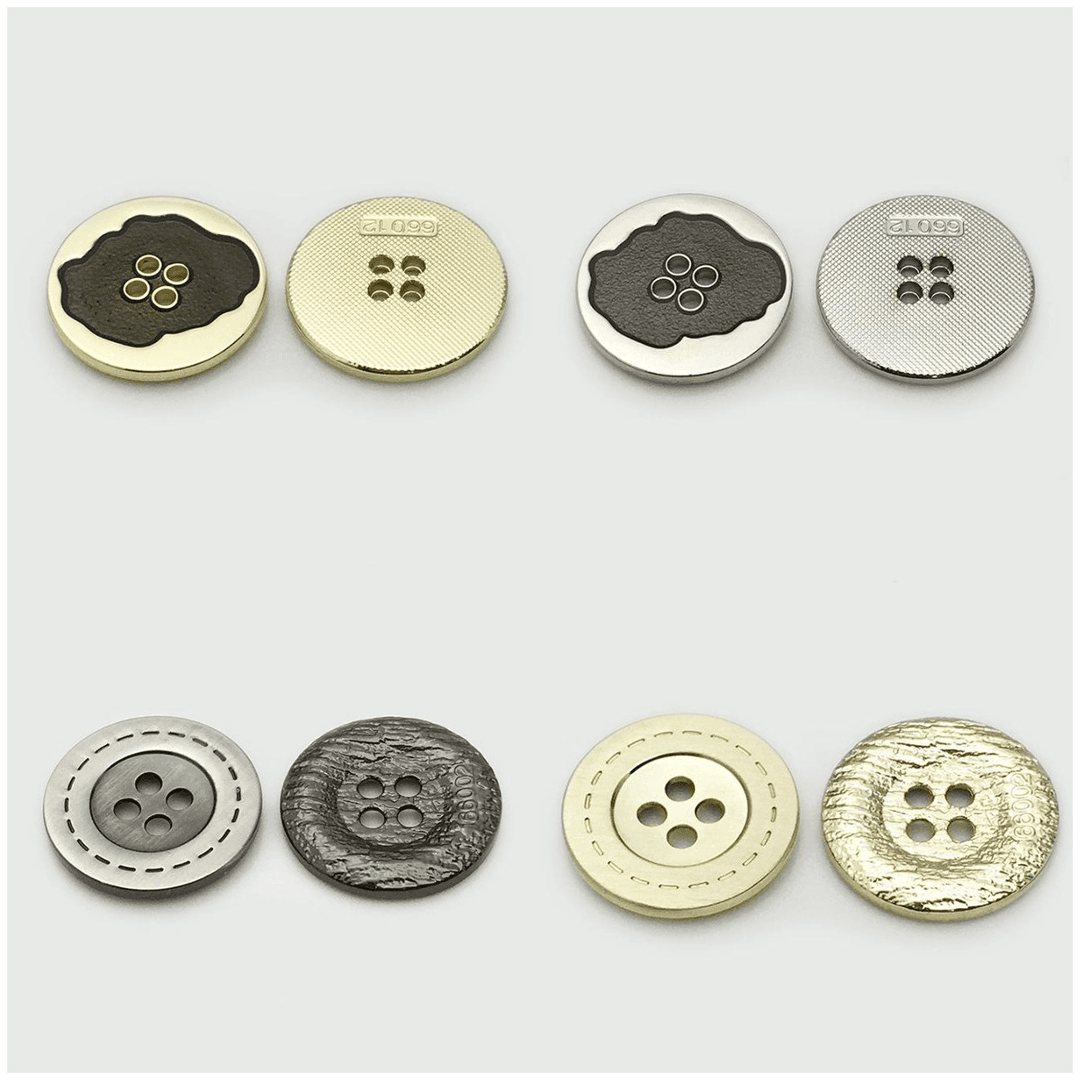 Four-hole Flat Round Metal Buttons