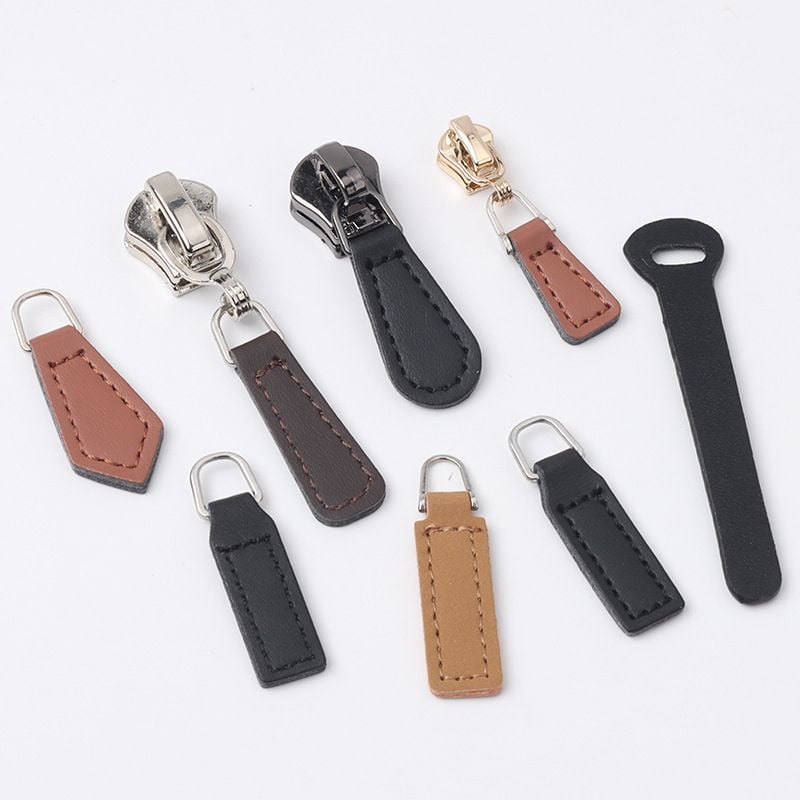 Leather Pull Tab Pendant Zipper Slider