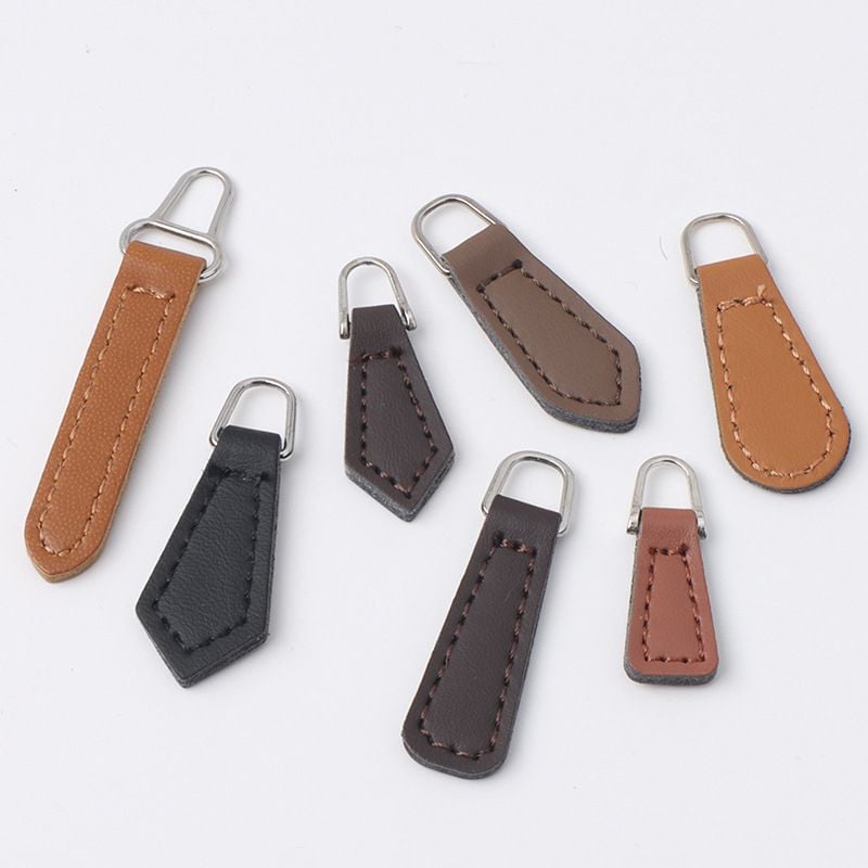 Leather Pull Tab Pendant Zipper Slider