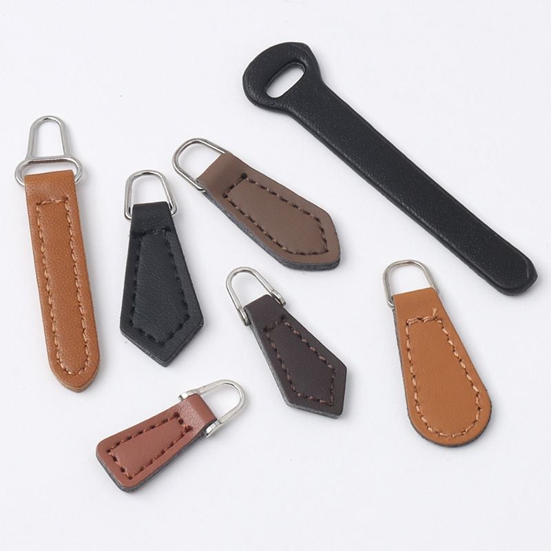 Leather Pull Tab Pendant Zipper Slider