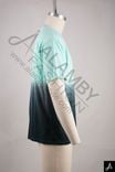 Mint to Charcoal Gradient Dip-Dye Crew Neck Streetwear T-shirt