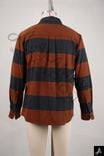 Brown & Black Horizontal Stripe Long Sleeve Flannel Shirt