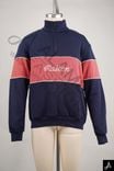 Navy & Coral Color Block Half-Zip Sweatshirt
