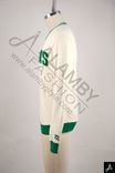 Cream Crewneck Sweatshirt with Green Trim