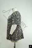 Women's Plus Size Black & Grey Abstract Print Short Sleeve Loose Casual Top