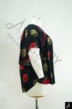 Women's Plus Size Black Floral Print Short Sleeve Loose Casual Top