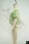 Light Green Cropped V‑Neck Blouse 