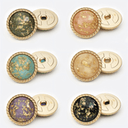 Resin & Metal Combined Buttons with Wavy Texture and Rhombus Surface