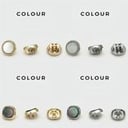 Vintage Faux Shell Pearl Oval Metal Buttons