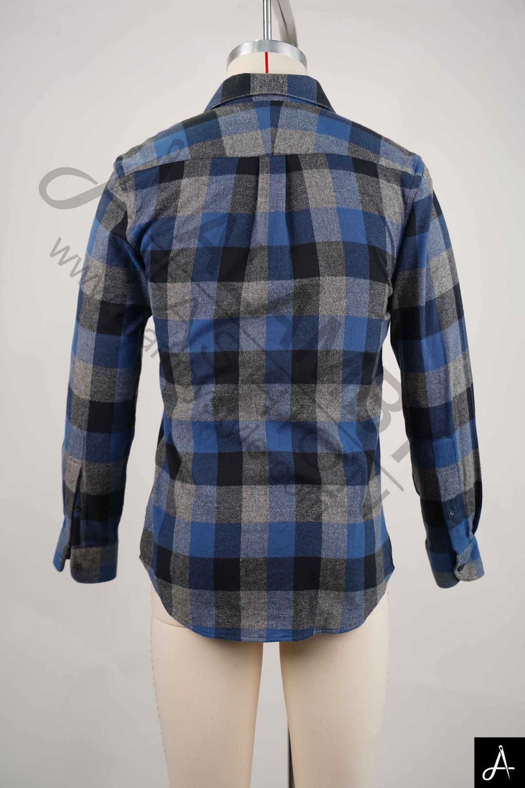 Blue & Black Plaid Long Sleeve Flannel Shirt
