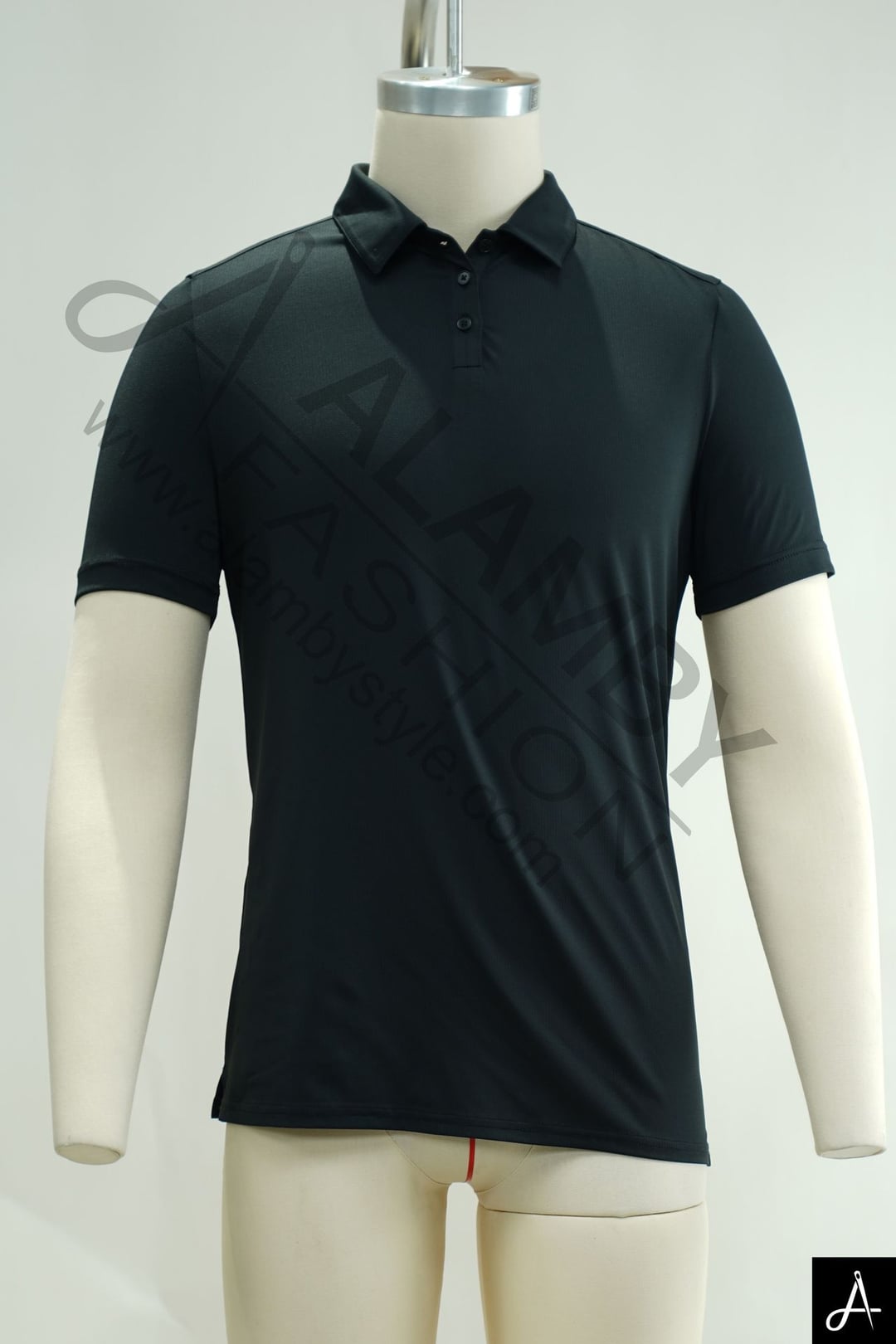 Men's Black Quick‑Dry Breathable Short‑Sleeve Performance Polo Shirt