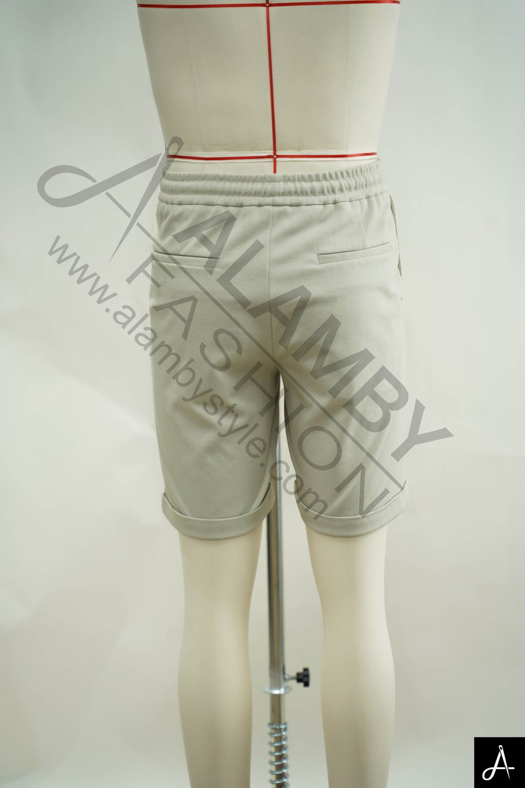 Men's 100% Cotton Casual Drawstring Shorts, Light Gray