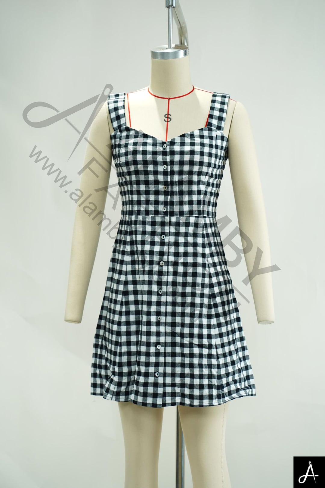 Plaid Spaghetti Strap Midi Dress