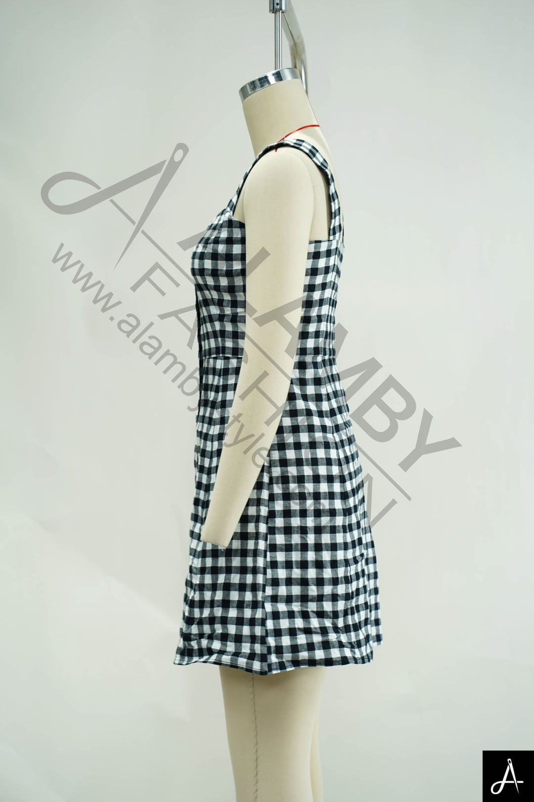 Plaid Spaghetti Strap Midi Dress