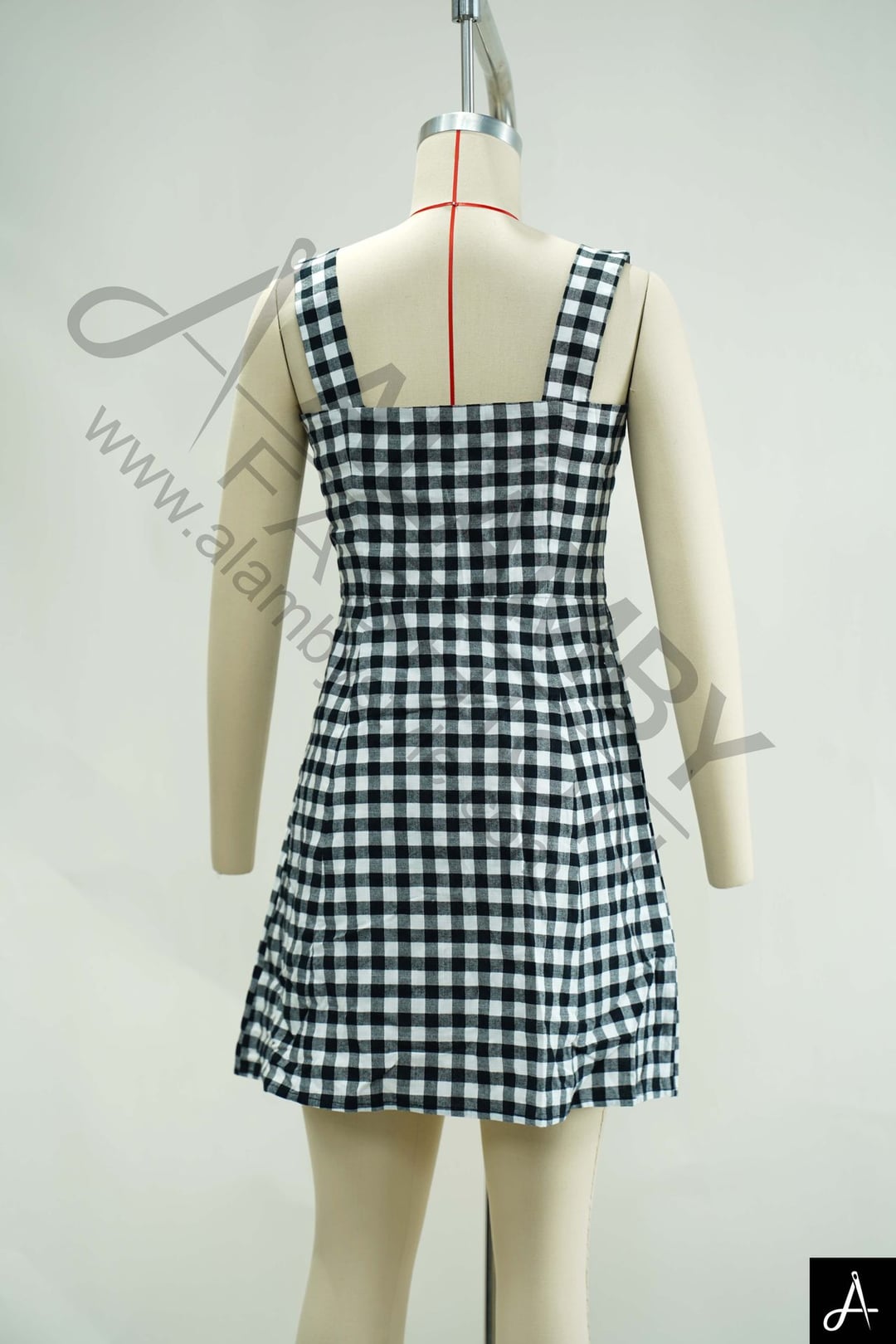 Plaid Spaghetti Strap Midi Dress