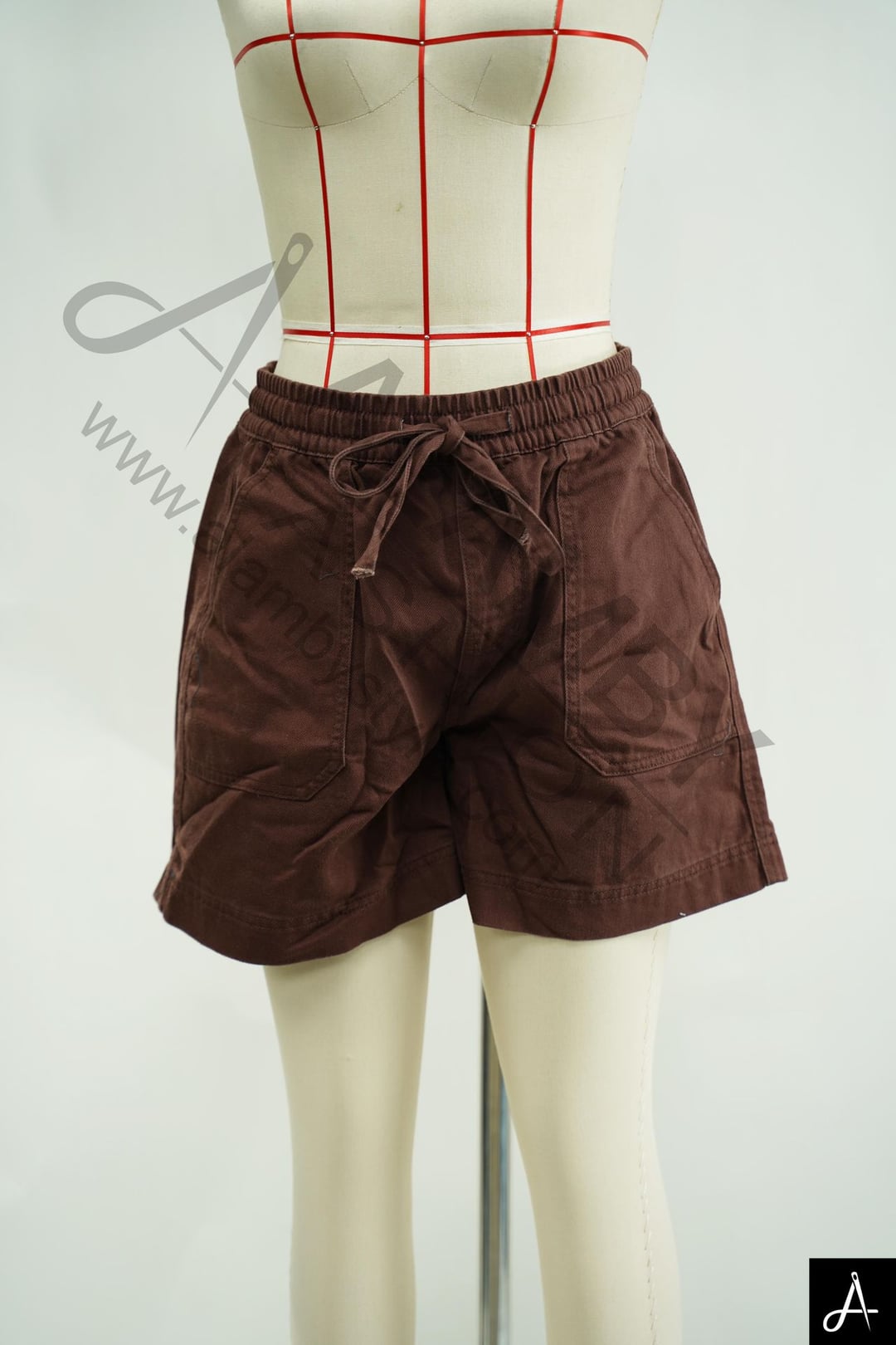 Brown Drawstring Casual Shorts