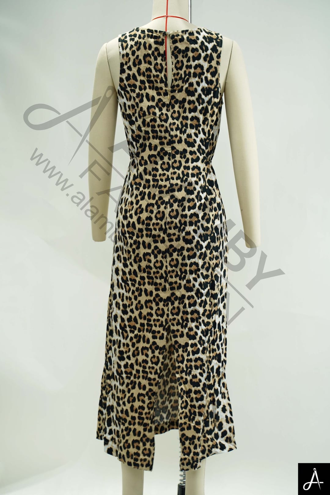 Leopard Print Spaghetti Strap Midi Dress