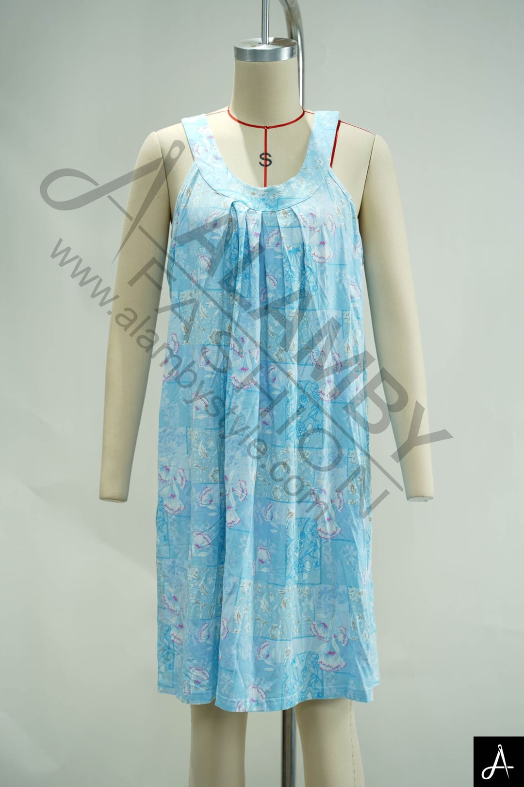 Blue Tie‑Dye Sleeveless Maxi Dress