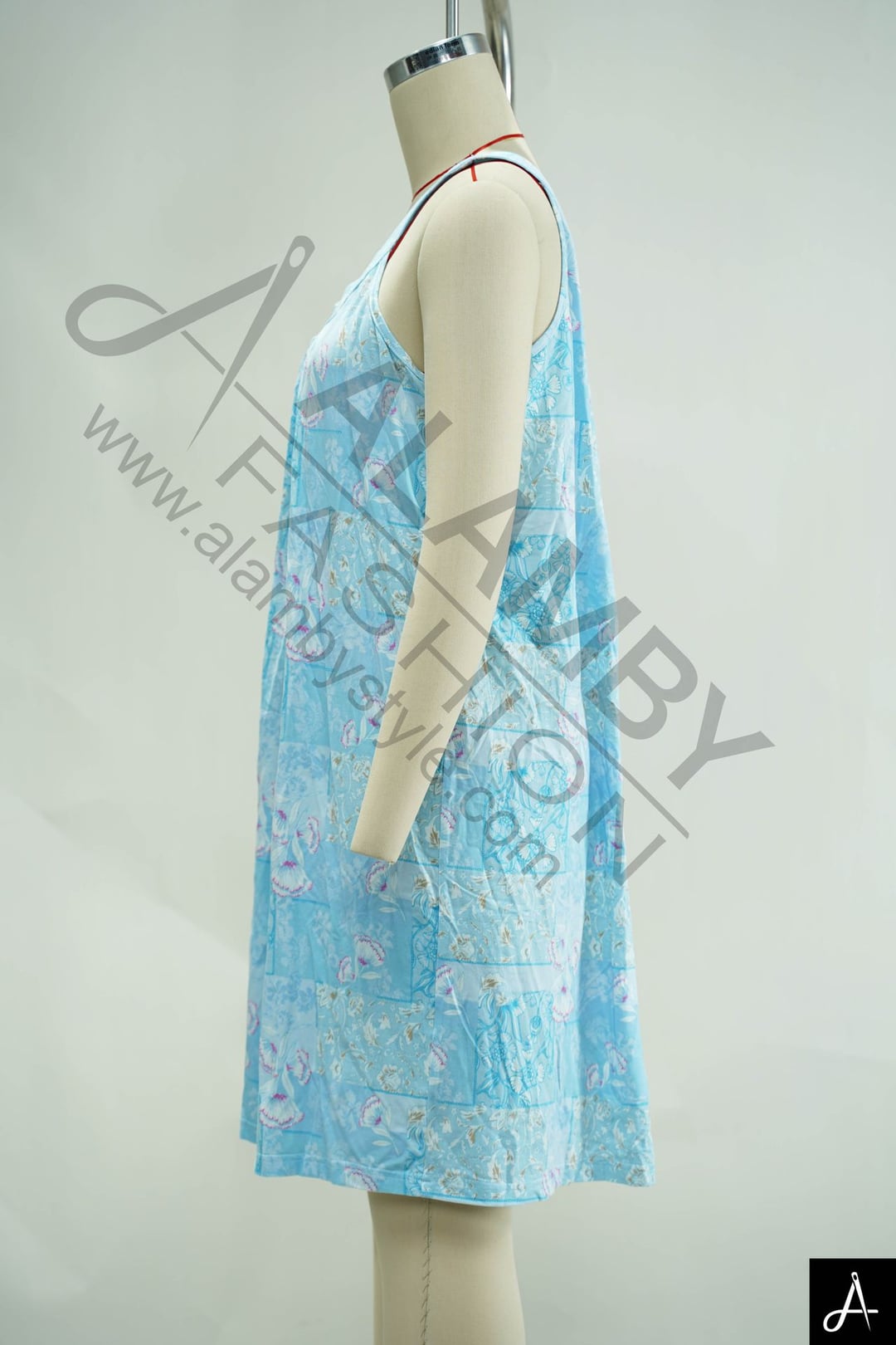 Blue Tie‑Dye Sleeveless Maxi Dress