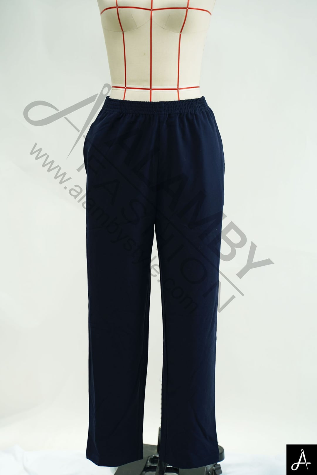 Elastic‑waist straight‑leg trousers