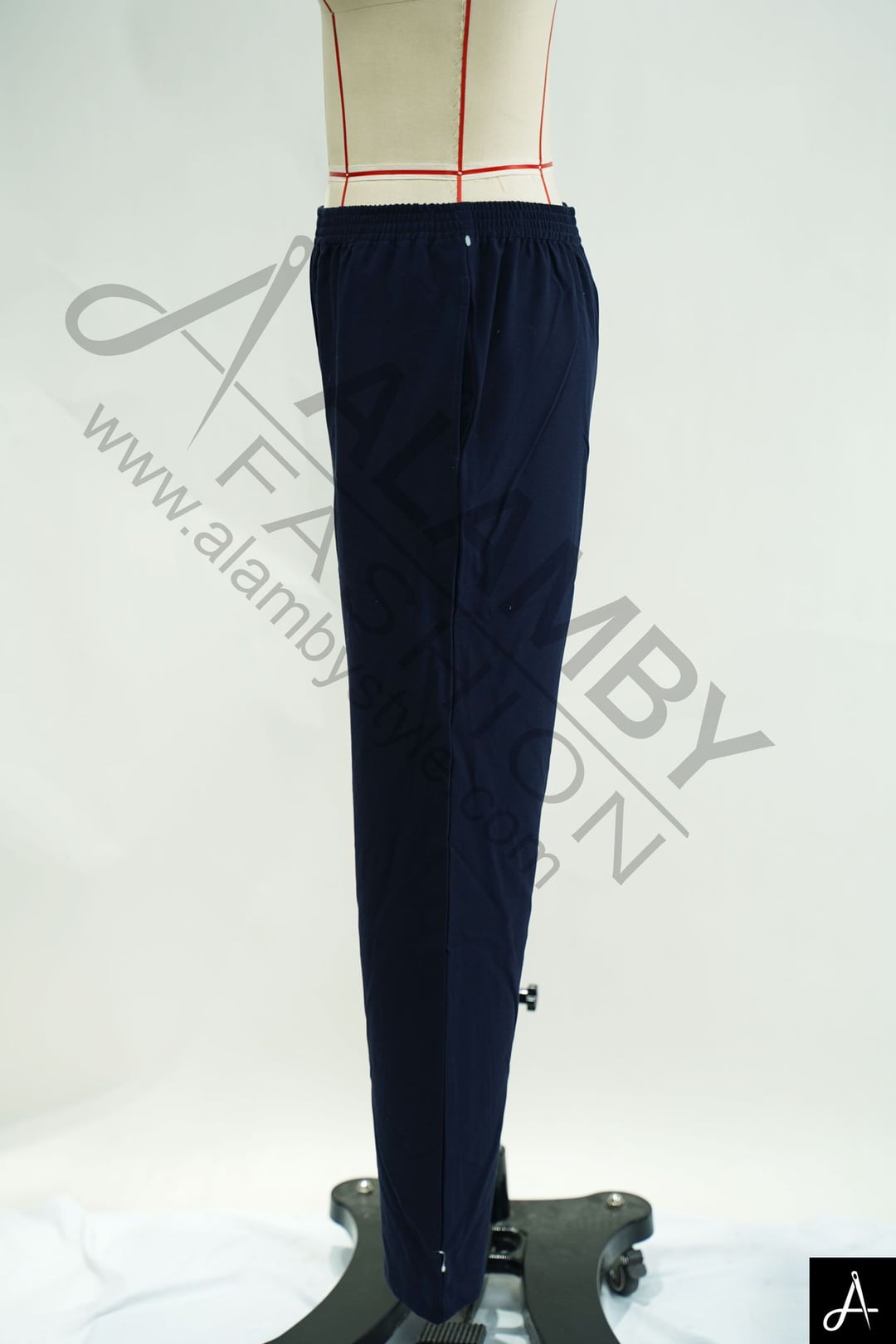 Elastic‑waist straight‑leg trousers