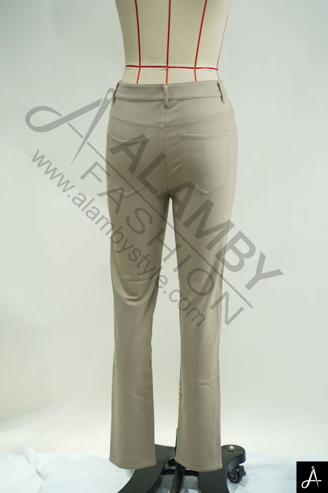 Mid‑rise slim straight trousers