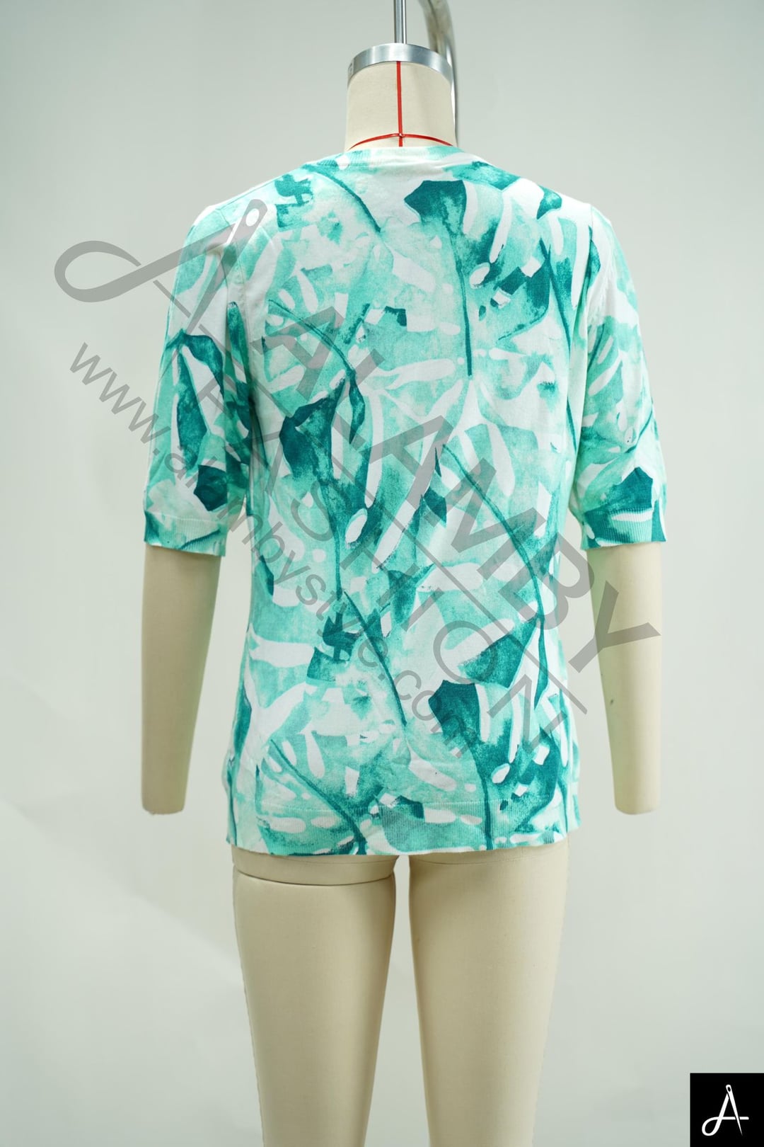 Half‑sleeve printed blouse