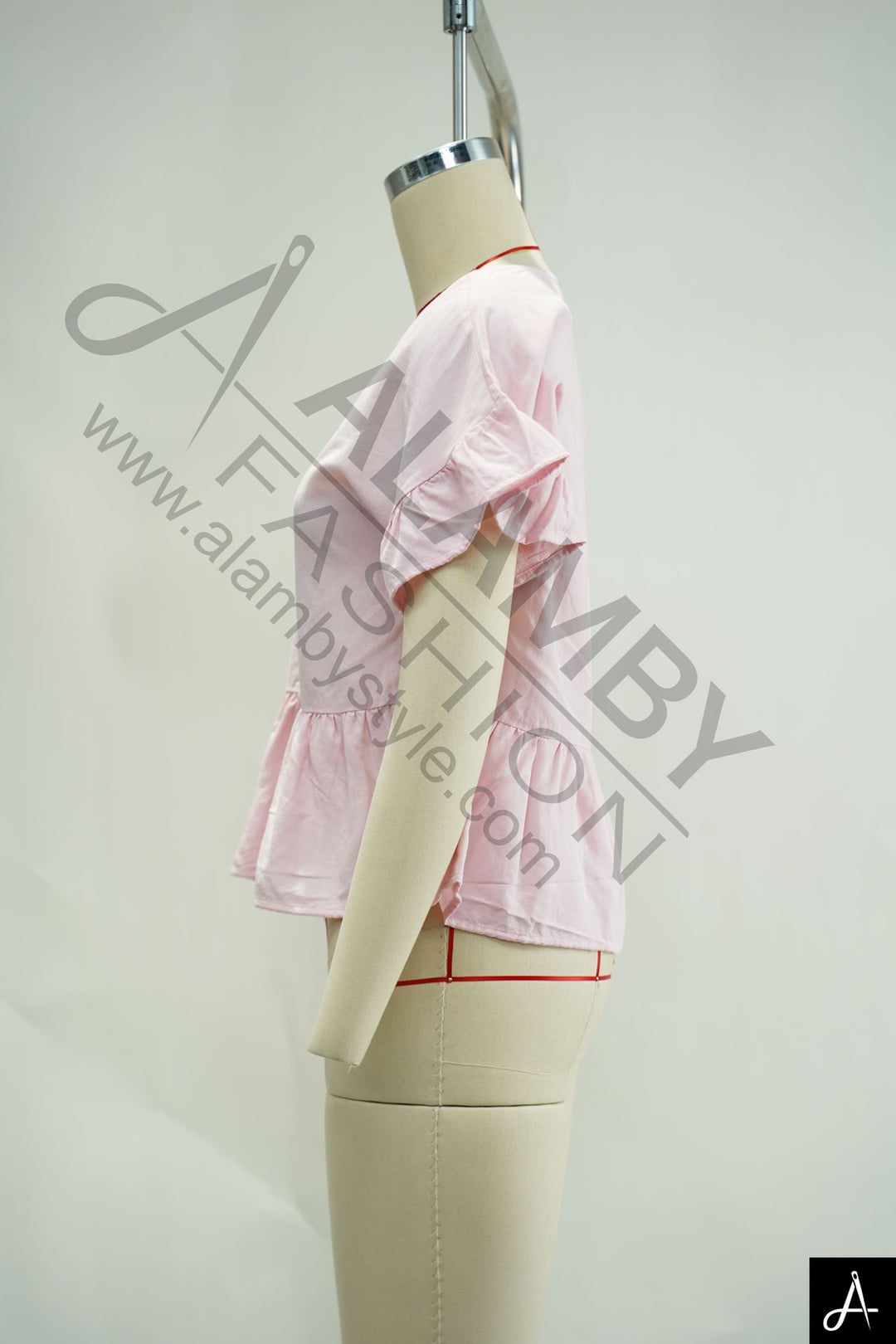 Short puff‑sleeve blouse