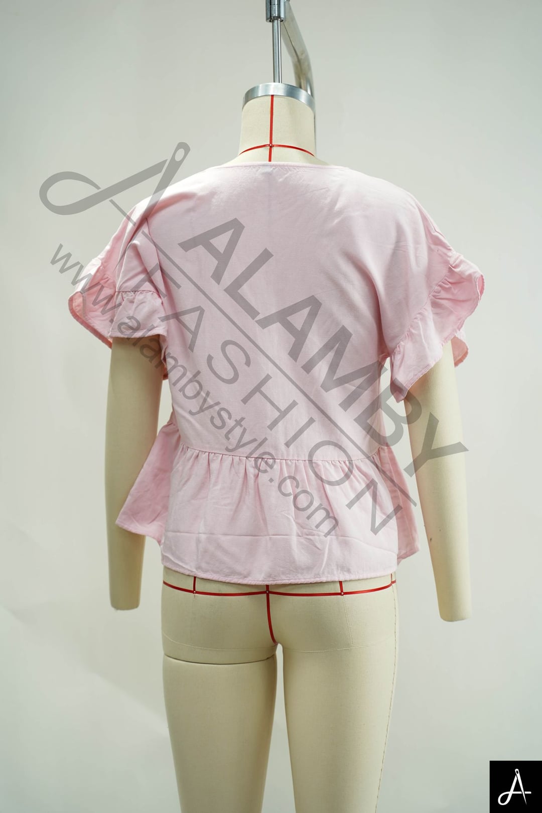 Short puff‑sleeve blouse