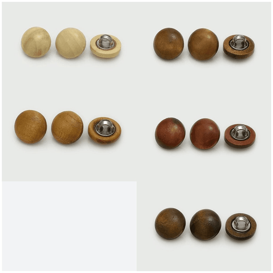 Wooden Mushroom-shaped Round High-foot Metal Buttons