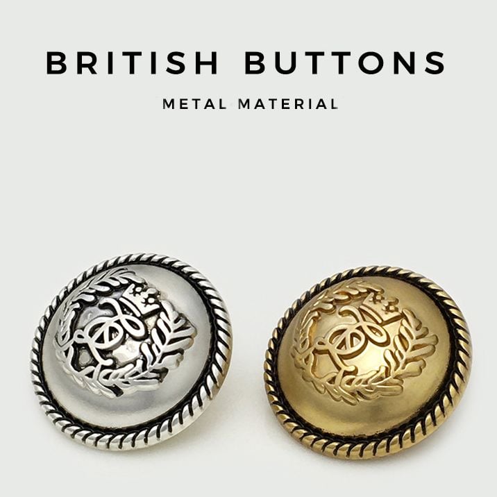 British Wheat Crown Metal Buttons