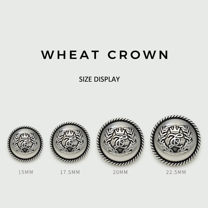 British Wheat Crown Metal Buttons