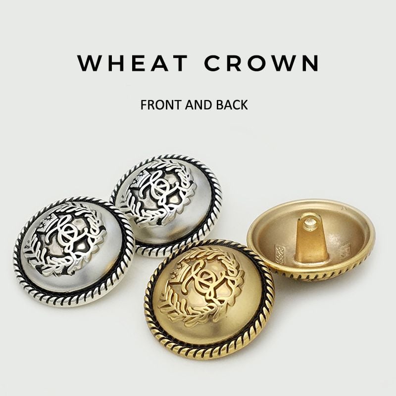 British Wheat Crown Metal Buttons