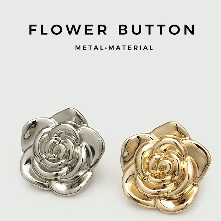 Fashion 3D Flower Metal Buttons