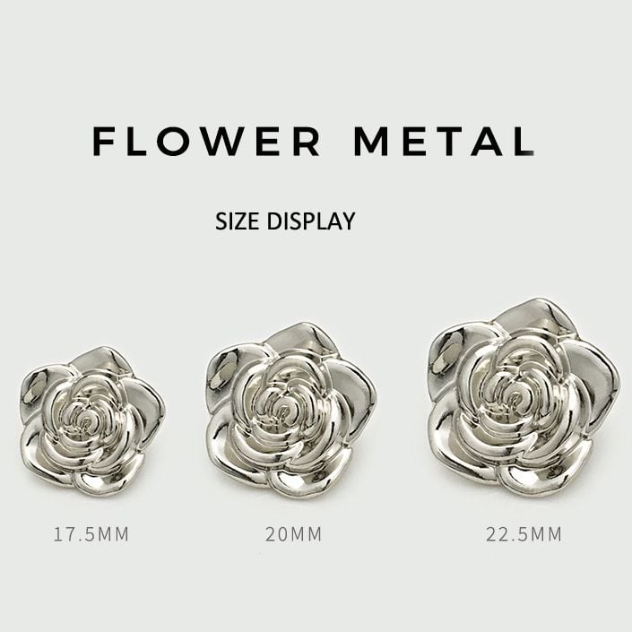Fashion 3D Flower Metal Buttons