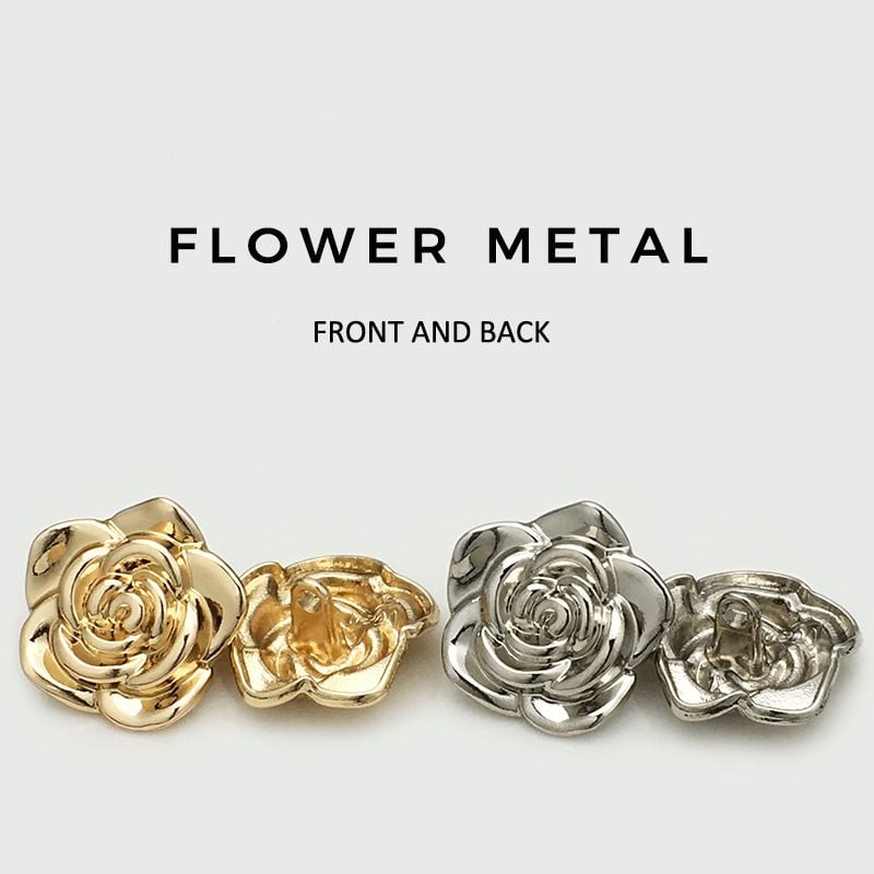 Fashion 3D Flower Metal Buttons