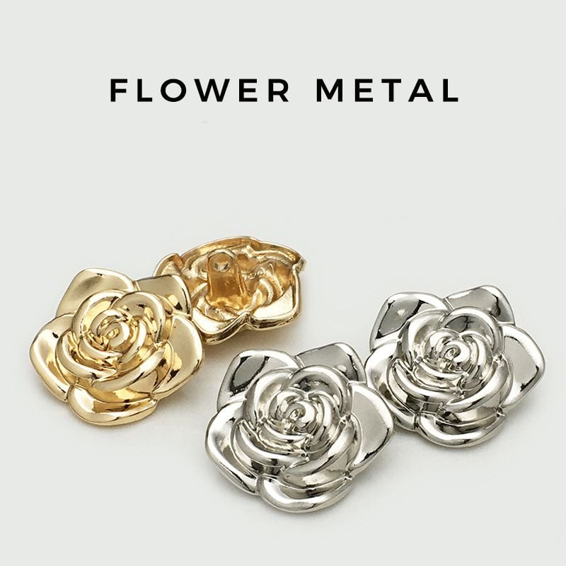 Fashion 3D Flower Metal Buttons
