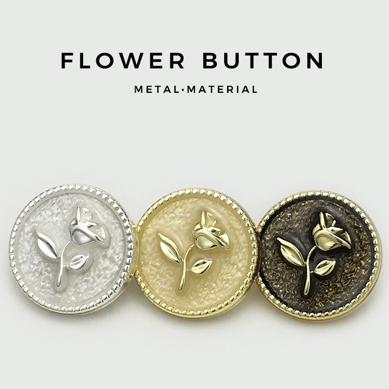 Golden Tulip Round Metal Buttons