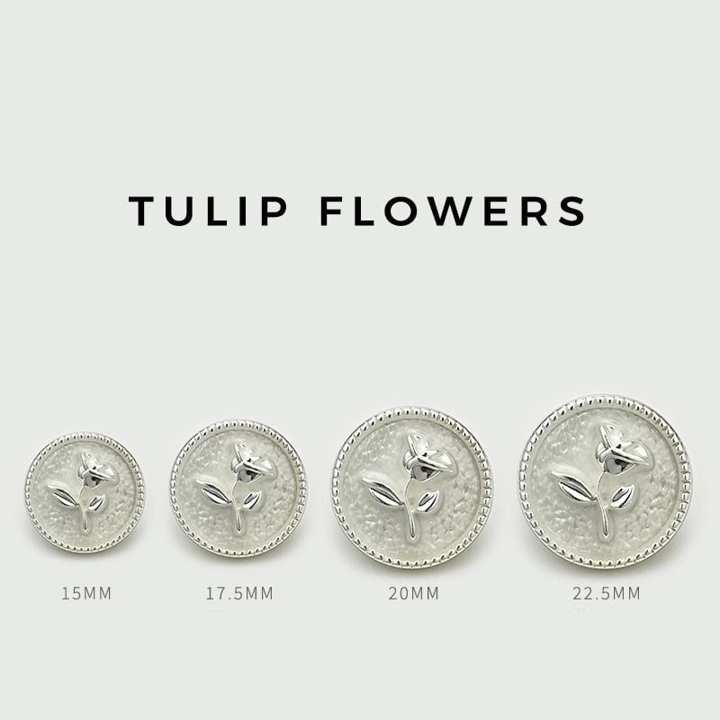 Golden Tulip Round Metal Buttons