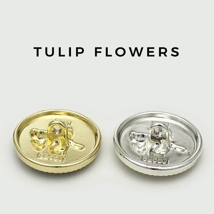 Golden Tulip Round Metal Buttons