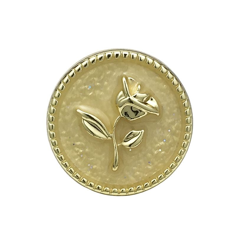Golden Tulip Round Metal Buttons