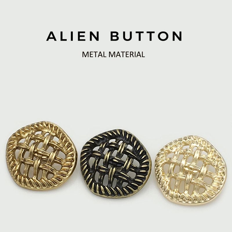 Irregular Mesh Hollow Metal Button