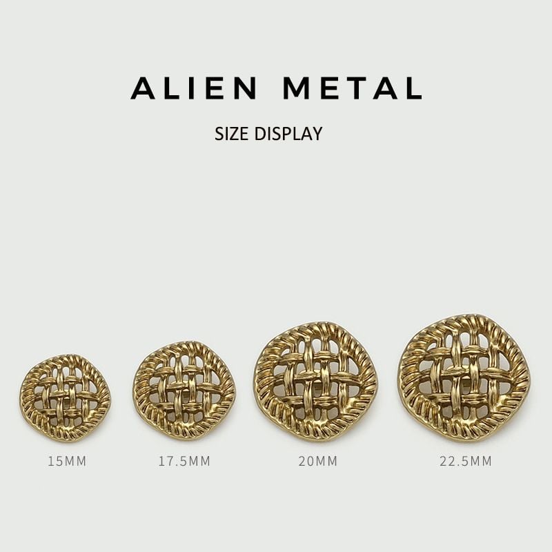 Irregular Mesh Hollow Metal Button