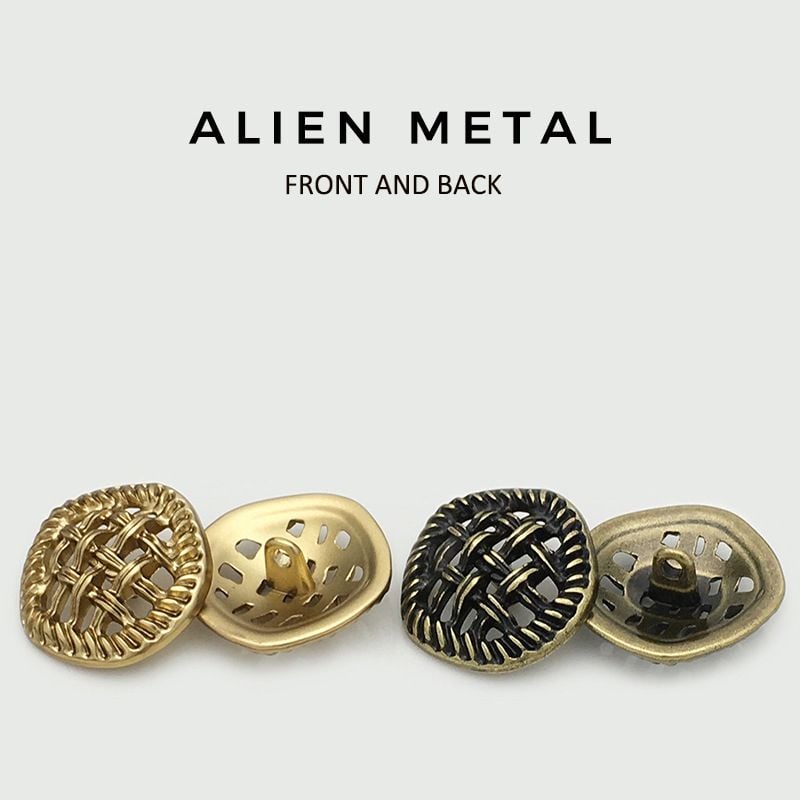 Irregular Mesh Hollow Metal Button