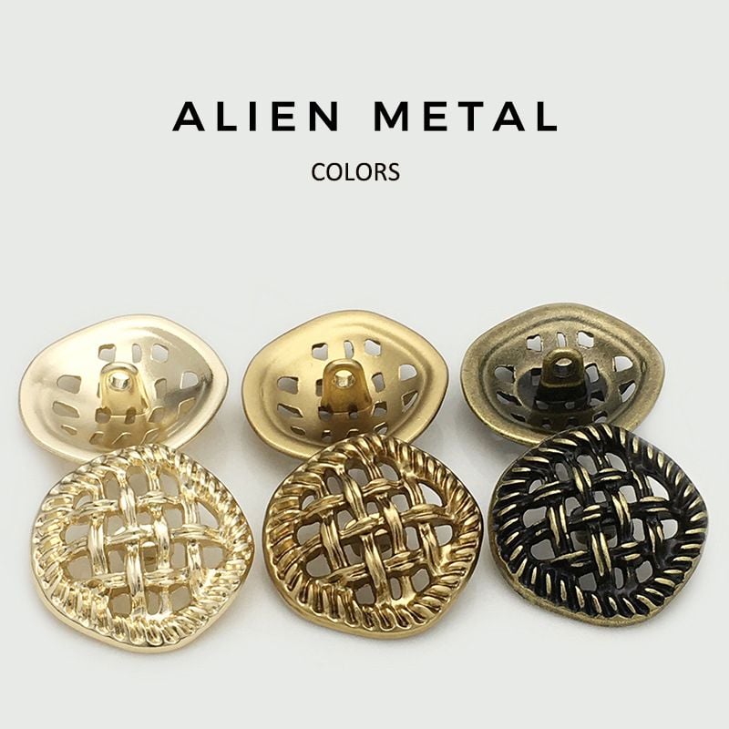 Irregular Mesh Hollow Metal Button