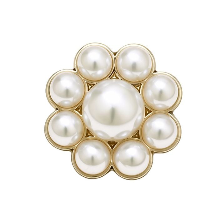 Sweet Pearl Flower Metal Buttons