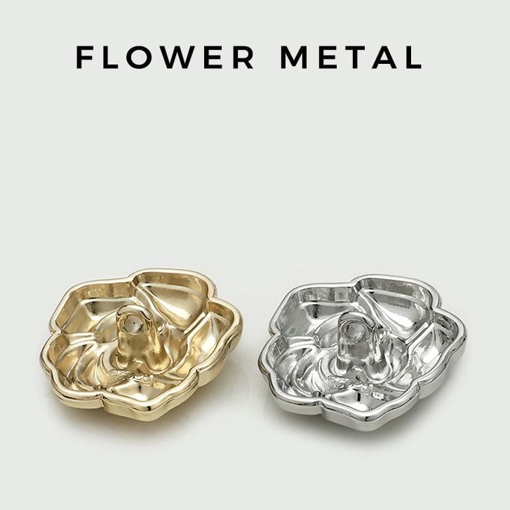 Vintage 3D Rose Metal Buttons