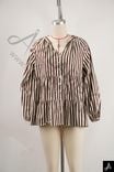 Women V‑Neck Striped Long Sleeve Blouse