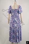 Women Floral Print Puff Sleeve Maxi Dress